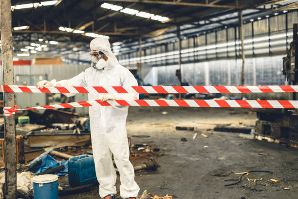 Professional Sewage Cleanup technician working in Barberton, WA